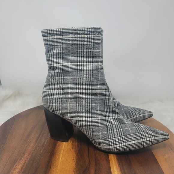 Jeffery Campbell Gray/Black Plaid Sport Boot Heel 3" Women 11 - Picture 4 of 11